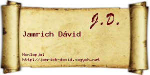 Jamrich Dávid névjegykártya